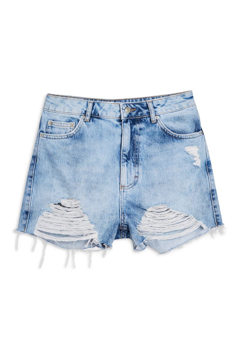 Ripped Mom Shorts, Alternate, color, MID DENIM