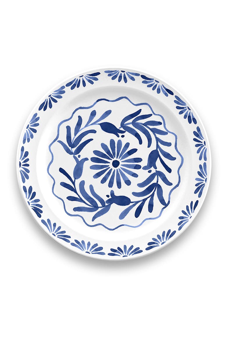 Set of Six Azul Melamine Plates, Alternate, color, BLUE
