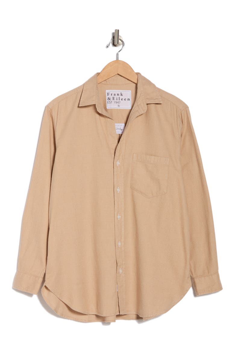 Cotton Button-Up Shirt, Alternate, color, BEIGE