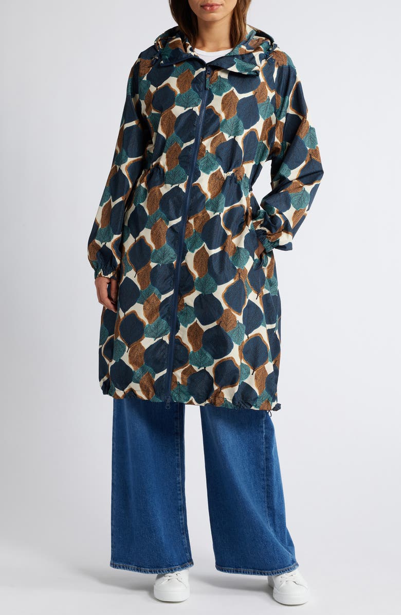 Masai Copenhagen Trina Water Resistant Leaf Print Coat, Alternate, color,