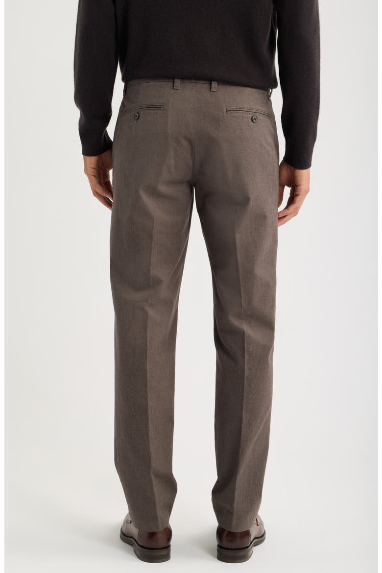 Everyday Flat Front Stretch Cotton Dress Pants, Alternate, color, BROWN HOUNDSTOOTH