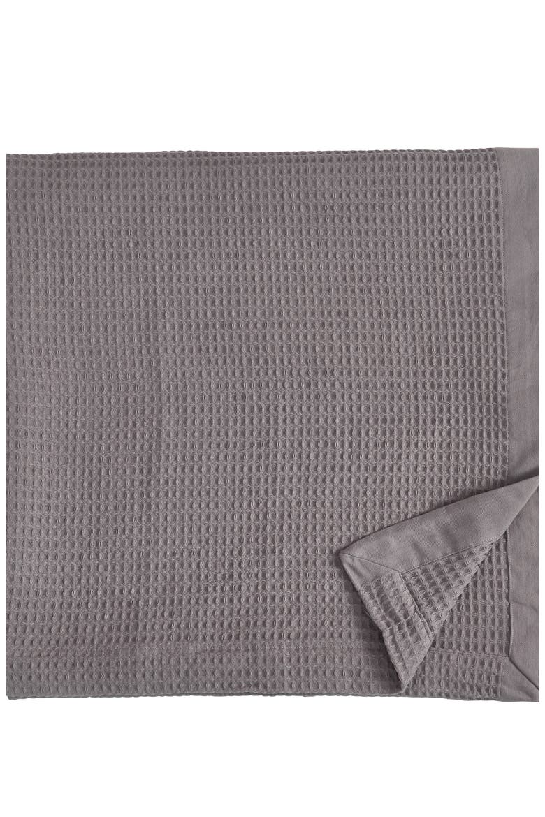 Super Soft Cotton All-Season Waffle Weave Throw Blanket, Alternate, color, DARK GREY