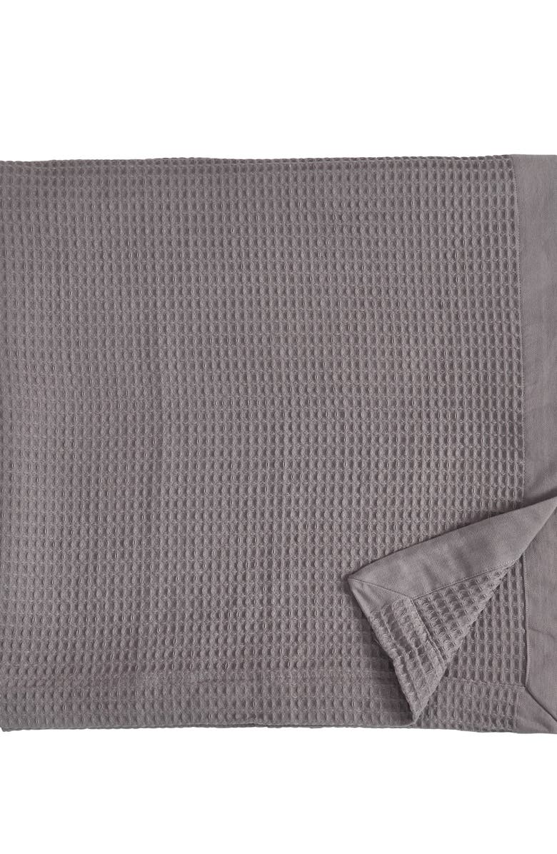 Woven & Weft Super Soft Cotton All-Season Waffle Weave Throw Blanket, Alternate, color, Dark Grey
