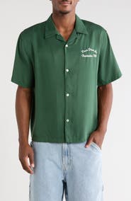 PacSun Four Drive Embroidered Camp Shirt