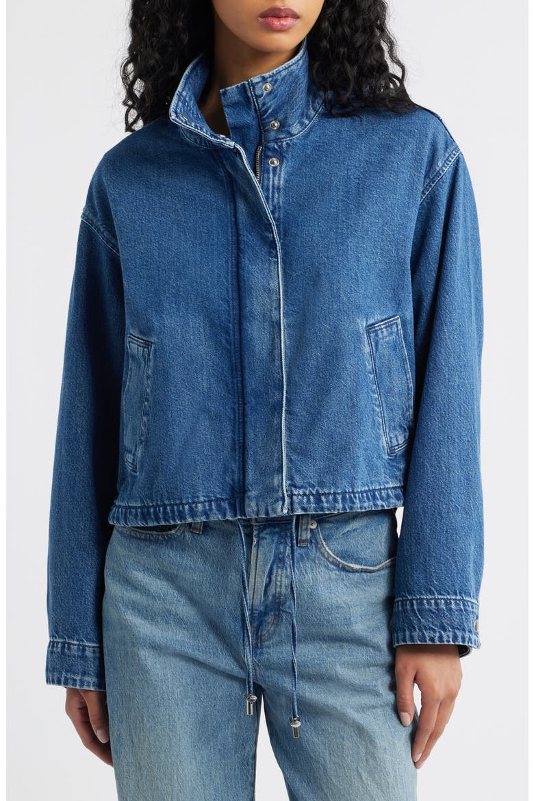 Denim Crop Field Jacket, Alternate, color, CLEAN BIRKDALE
