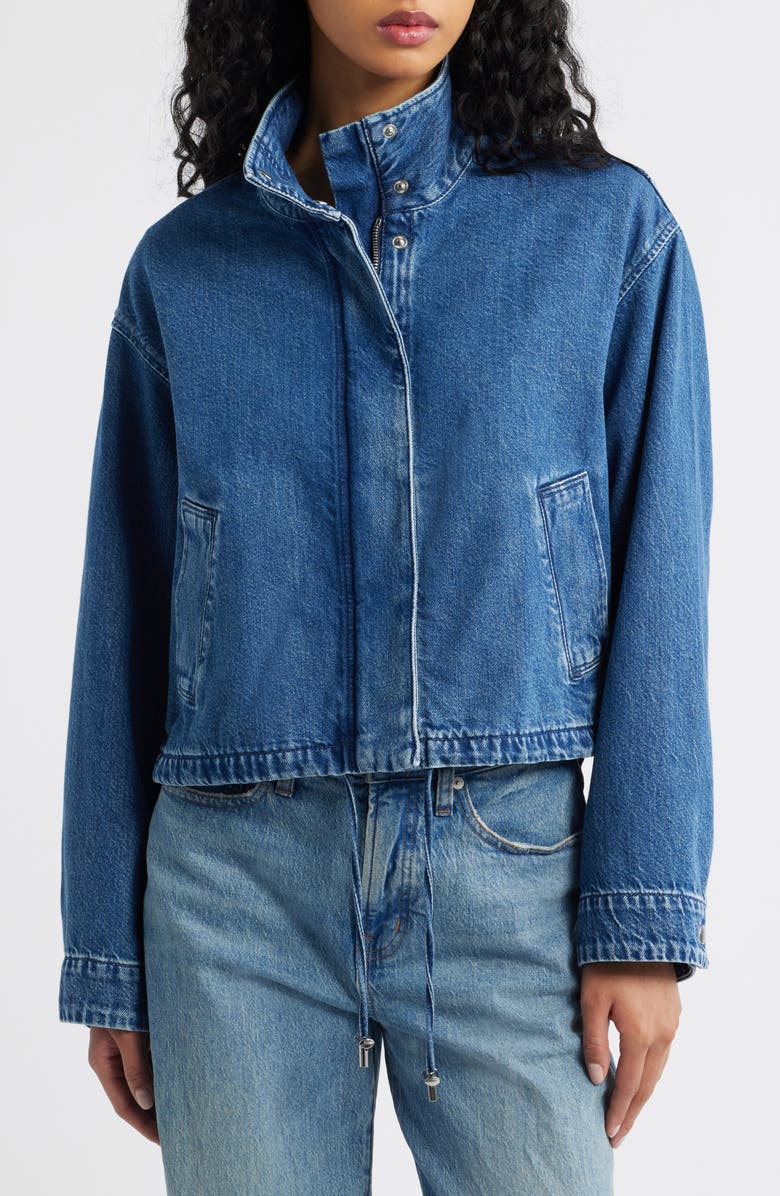 Madewell Denim Crop Field Jacket, Alternate, color, Clean Birkdale