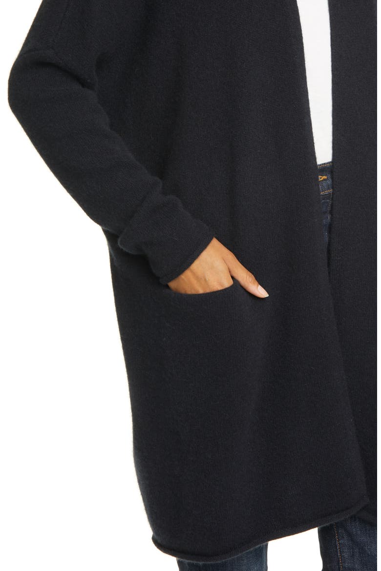 Brushed Cashmere Cardigan, Alternate, color, BLACK