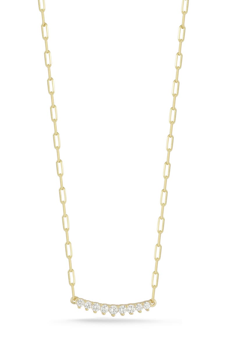 Cubic Zirconia Bar Necklace, Main, color, GOLD
