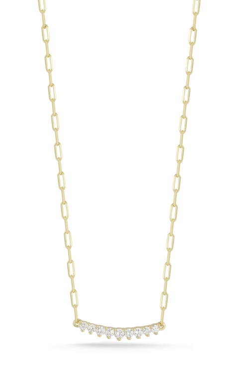 Cubic Zirconia Bar Necklace