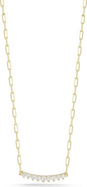 CHLOE AND MADISON Cubic Zirconia Bar Necklace