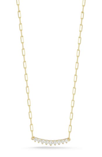 Chloe & Madison Chloe And Madison Cubic Zirconia Bar Necklace In Gold