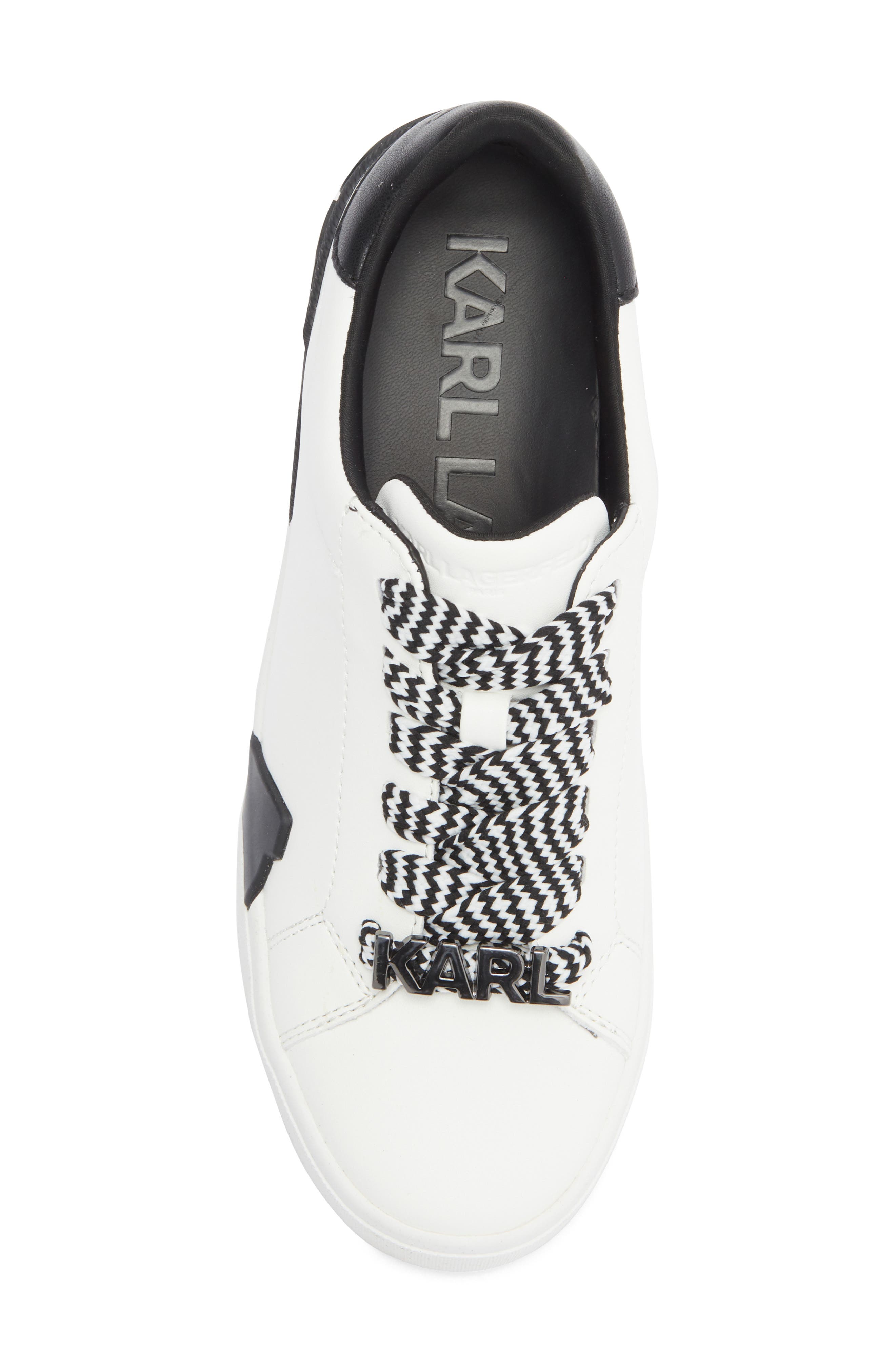 KARL LAGERFELD PARIS Marquise Lace-Up Sneaker, Alternate, color, Bright White/ Black