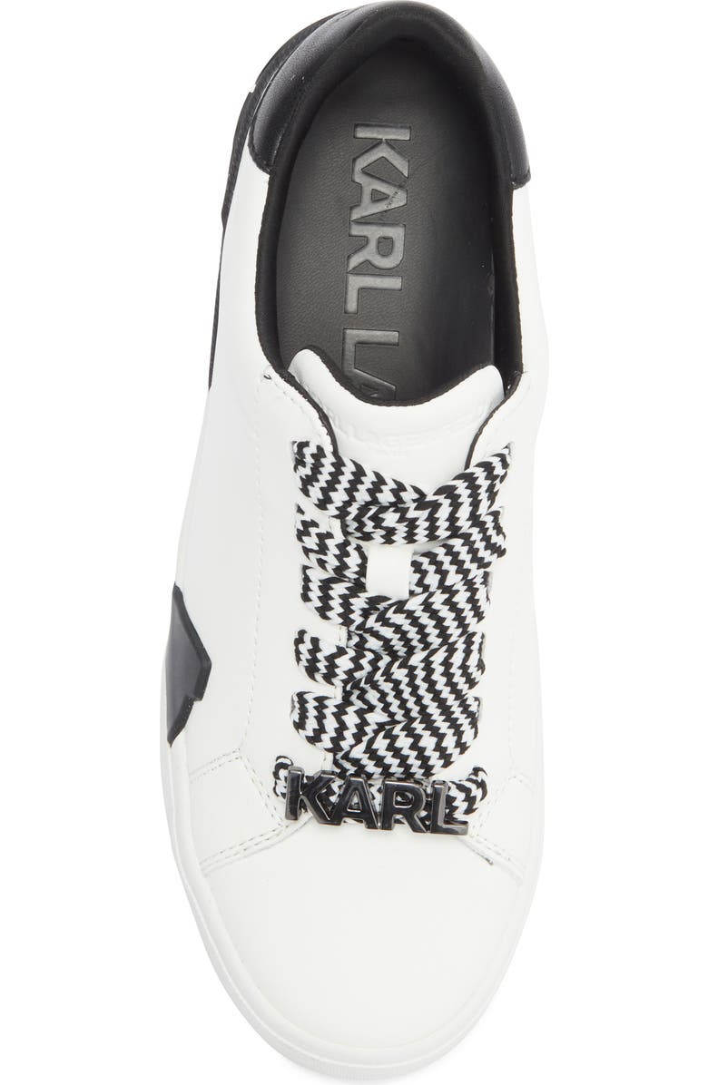 KARL LAGERFELD PARIS Marquise Lace-Up Sneaker, Alternate, color, Bright White/ Black
