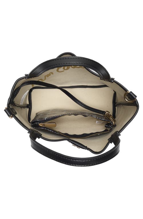 Sam Edelman Harper Monogram Mini Shopper Tote Bag In Black