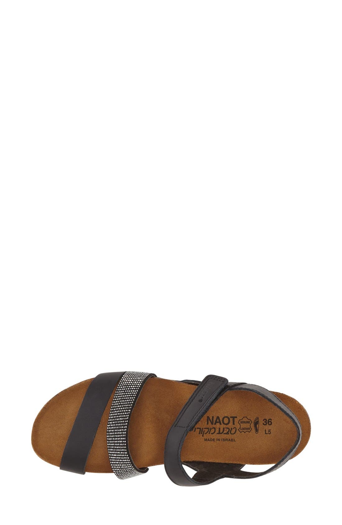 'Krista' Sandal, Alternate, color, BLACK LEATHER