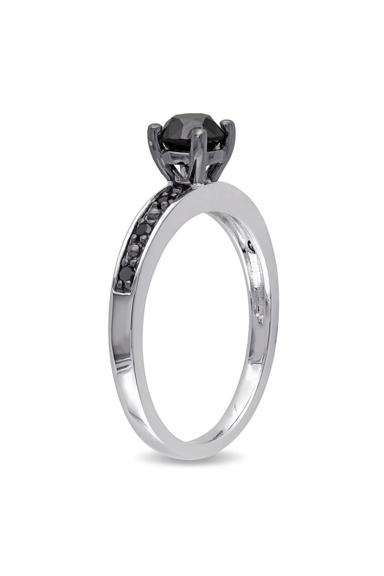 Black Diamond Engagement Ring Sterling Silver, Alternate, color, Diamond