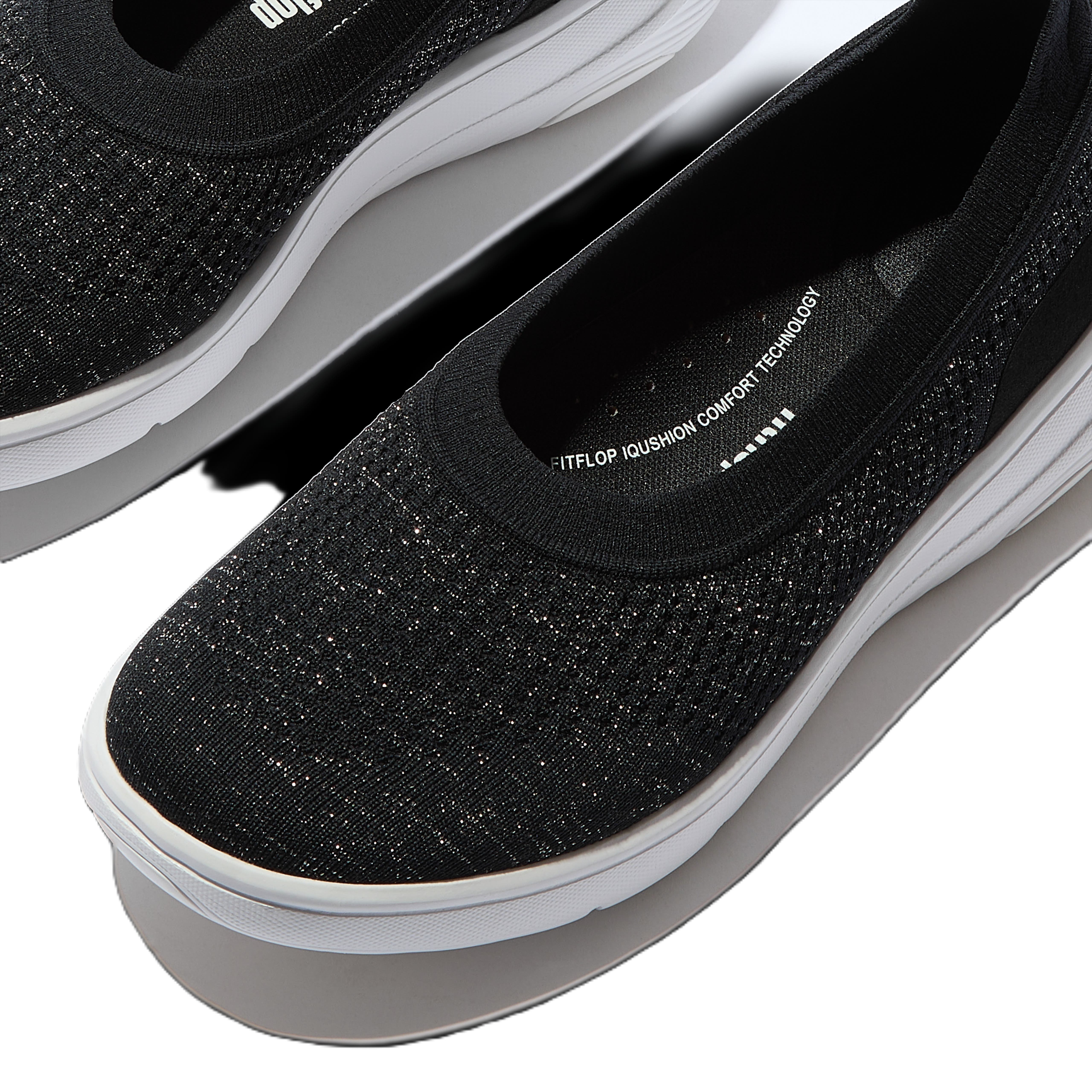 FitFlop Super Q Knit Ballet Flats, Alternate, color, Black/Silvereen