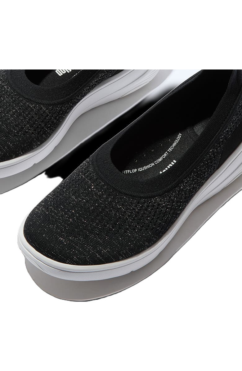 FitFlop Super Q Knit Ballet Flats, Alternate, color, Black/Silvereen