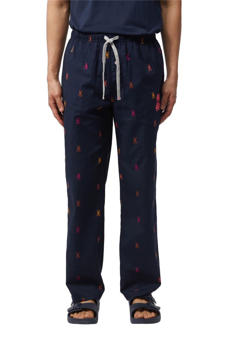 Psycho Bunny Cotton Poplin Pajama Pants, Main, color, 