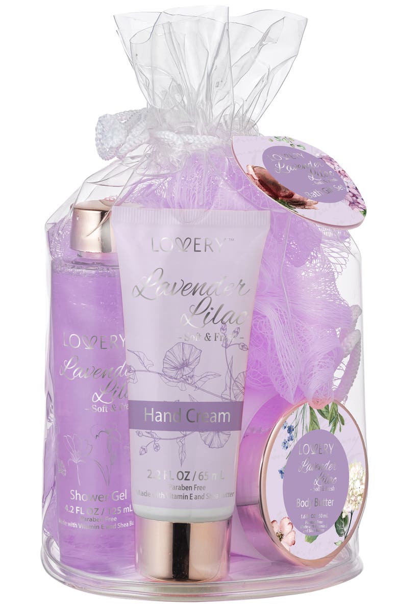 Lovery Lavender Lilac Home Spa Bat and Body Gift Set, Alternate, color, Lavender Lilac
