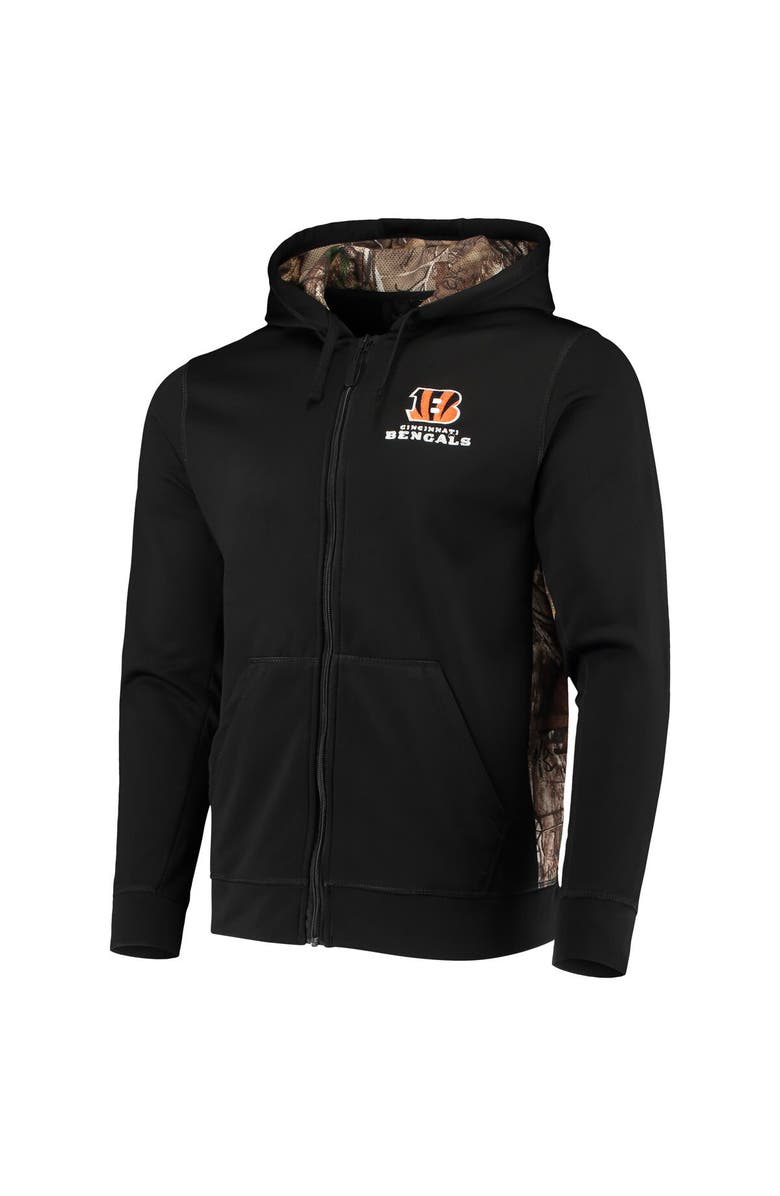 DUNBROOKE Men's Dunbrooke Black/Realtree Camo Cincinnati Bengals Decoy Tech Fleece Full-Zip Hoodie, Alternate, color, 