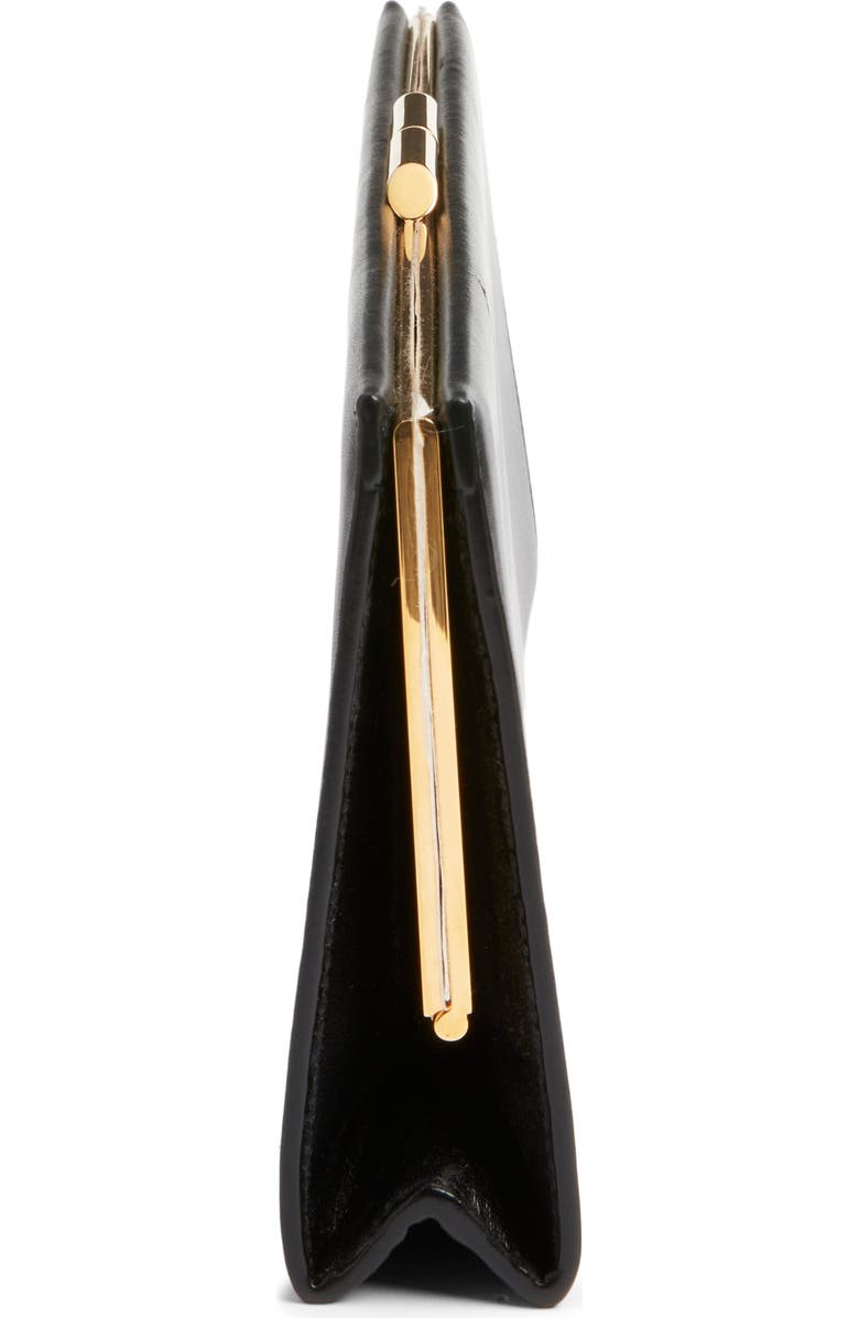 Saint Laurent Large Midnight Leather Clutch, Alternate, color, Noir