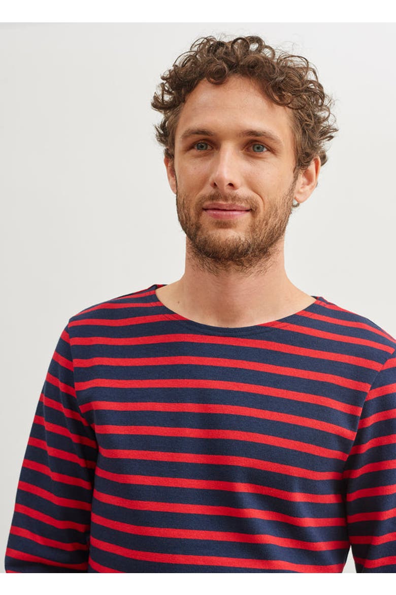 MERIDIEN MODERNE - Original Heavyweight Breton Shirt, Alternate, color, navy/red
