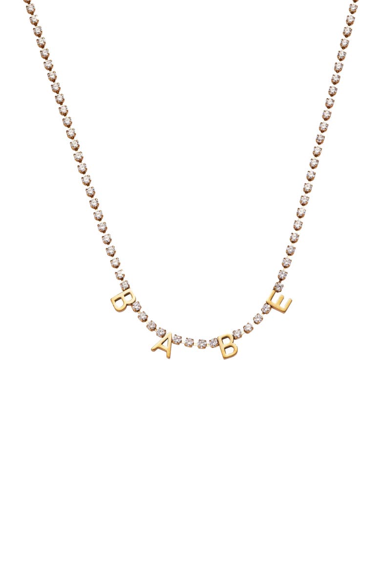 Babe Tennis Chain Necklace, Main, color, Gold