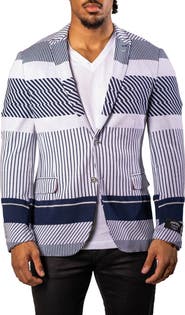 Maceoo Stripe Unconstructed Knit Blazer