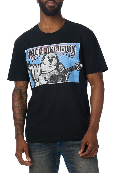 Stitched Block Buddha Graphic T-Shirt