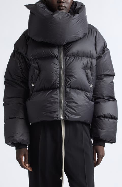 Funnel Neck Cropped Puffer Jacket