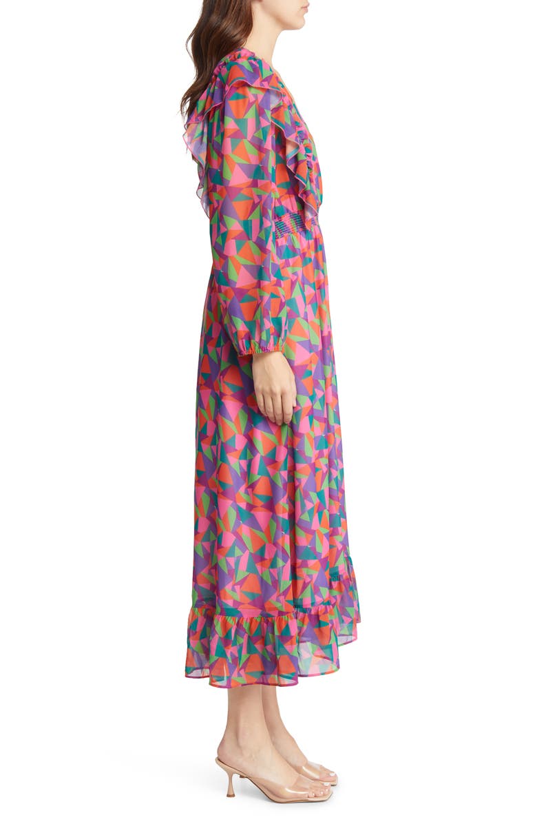 AREA STARS Geometric Print Long Sleeve Dress, Alternate, color, Multi