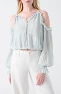 GUESS Emilia Clip Dot Cold Shoulder Top