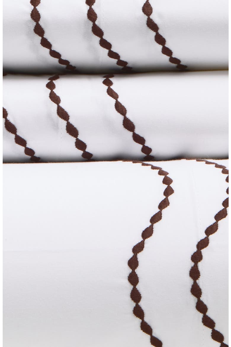 Serena Embroidered Percale Sheet Set, Alternate, color, MOCHA