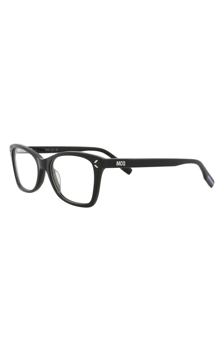 McQueen 48mm Square Optical Glasses, Alternate, color, Black Black Transparent