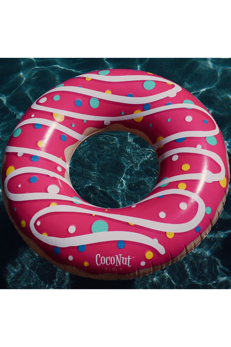 Pink Sprinkled & Glazed Donut 48 Inch Pool Ring Inflatable, Alternate, color, Pink