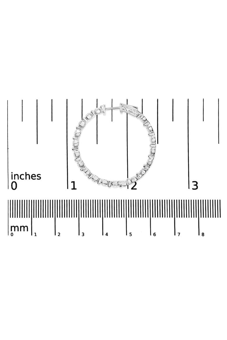 14K White Gold 5.00 Cttw Lab Grown Diamond Inside-Out Hoop Earring, Alternate, color, White