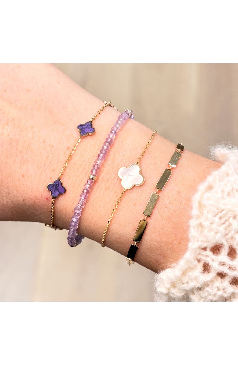 The Lovery Fine Jewelry Pink Amethyst Bead Bracelet, Alternate, color, Pink Amethyst