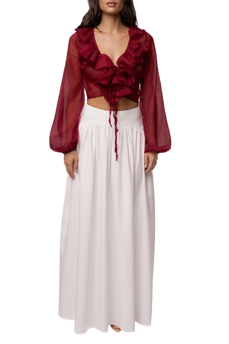 Delilah Ruffled Top, Alternate, color, Berry