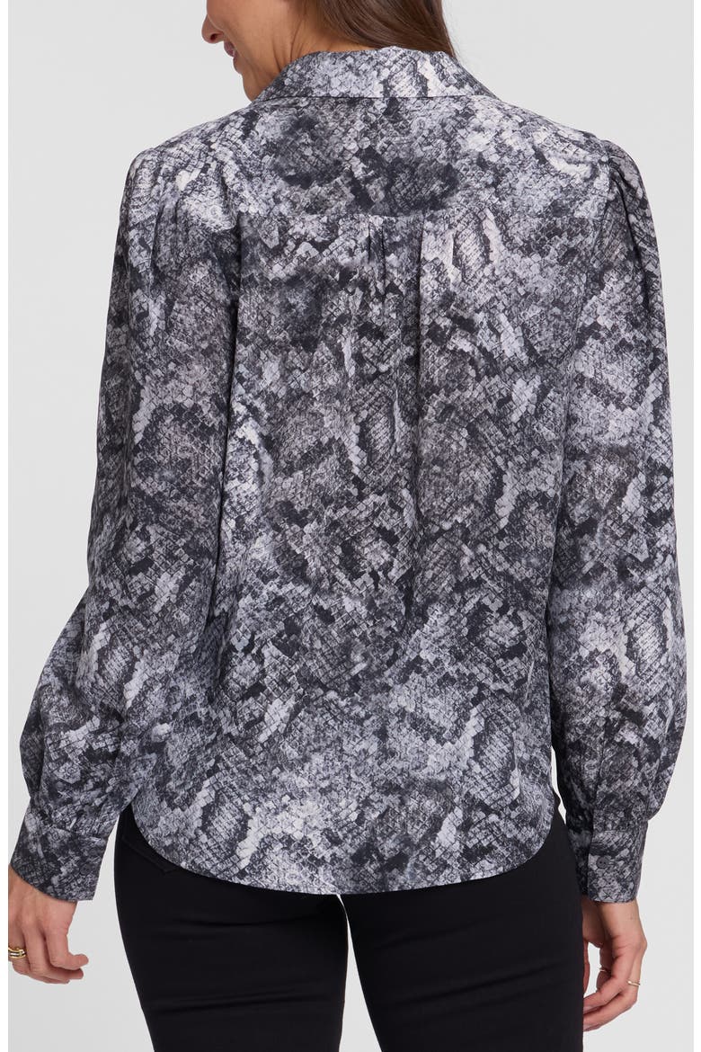 Lyla Notched Collar Blouse, Alternate, color, SNAKE GRAY