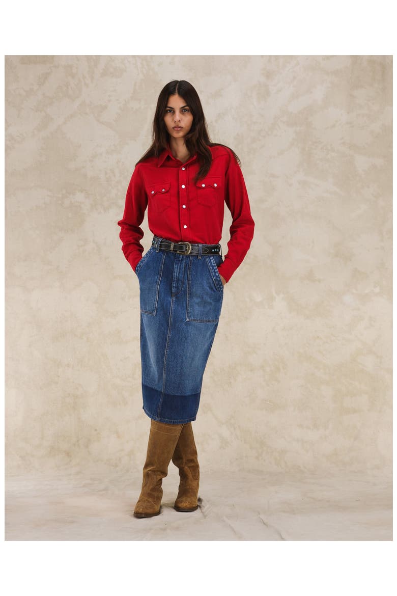 Toledo Texan Cotton Shirt, Alternate, color, Red