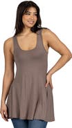 24seven Comfort Apparel Scoop Neck Sleeveless Tunic Top