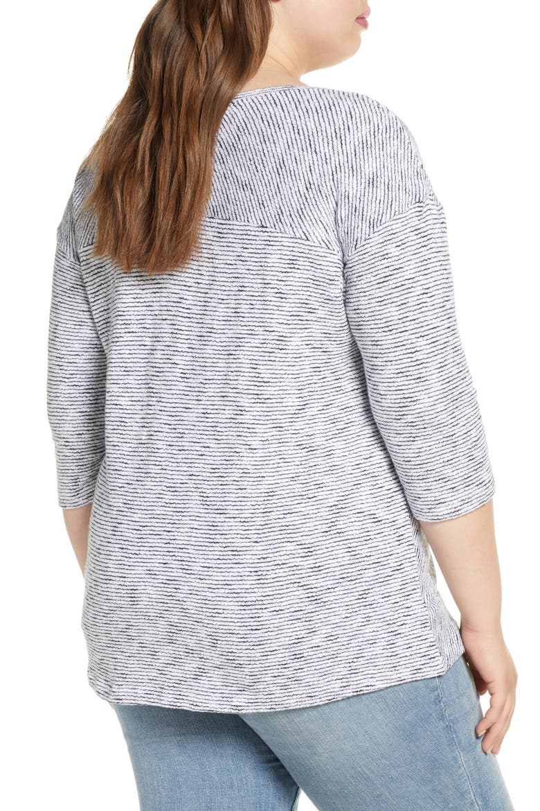 Dolman Sleeve Cotton Top, Alternate, color, WHITE- BLACK THIN STP