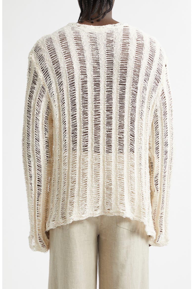 Aestas Cotton Blend Open Stitch Sweater, Alternate, color, BROKEN WHITE COTTON