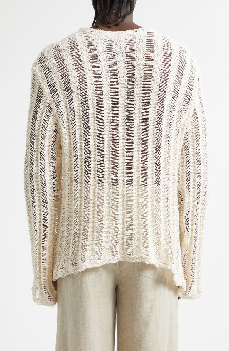 Séfr Aestas Cotton Blend Open Stitch Sweater, Alternate, color, Broken White Cotton