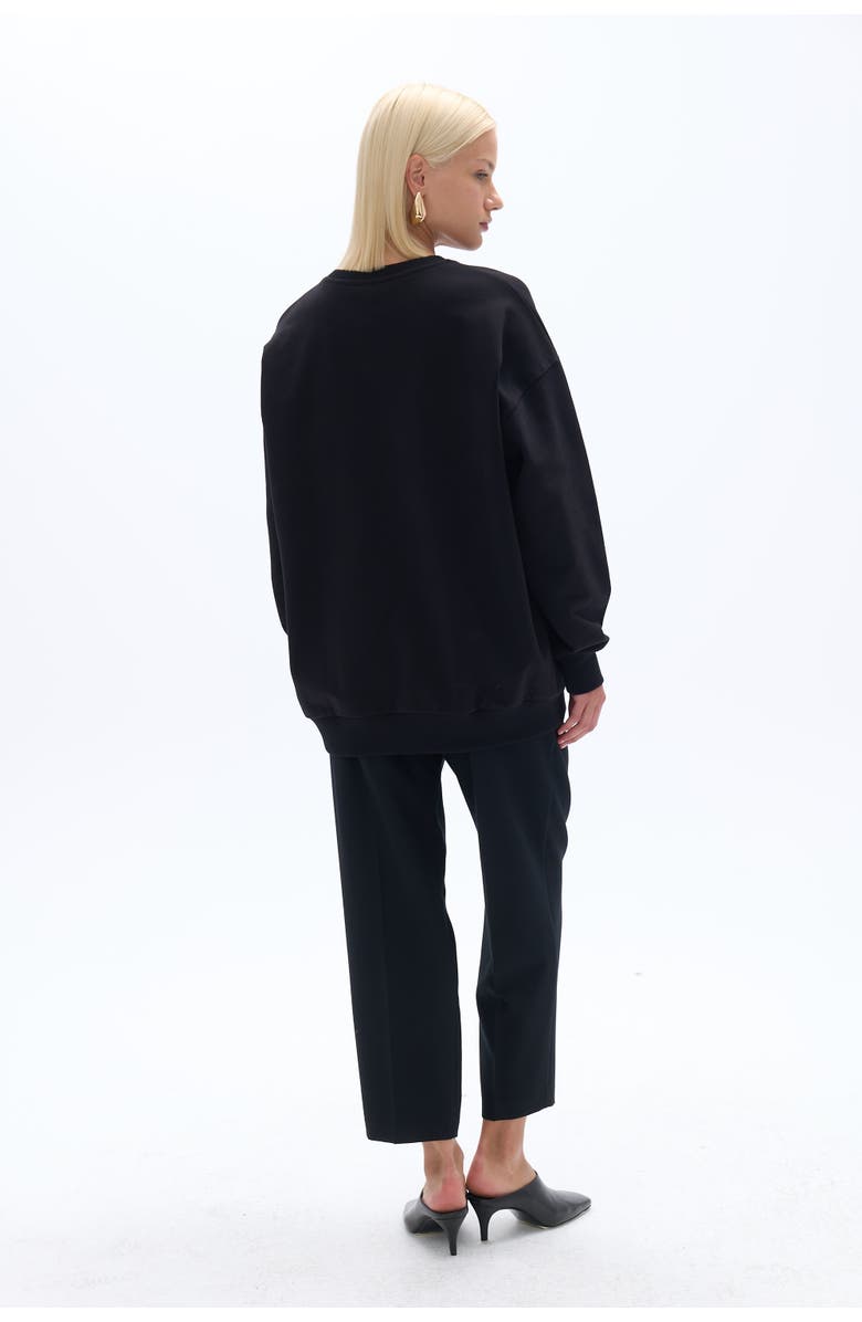 Nocturne Oversized Sweatshirt with Metallic Accessory Details, Alternate, color,