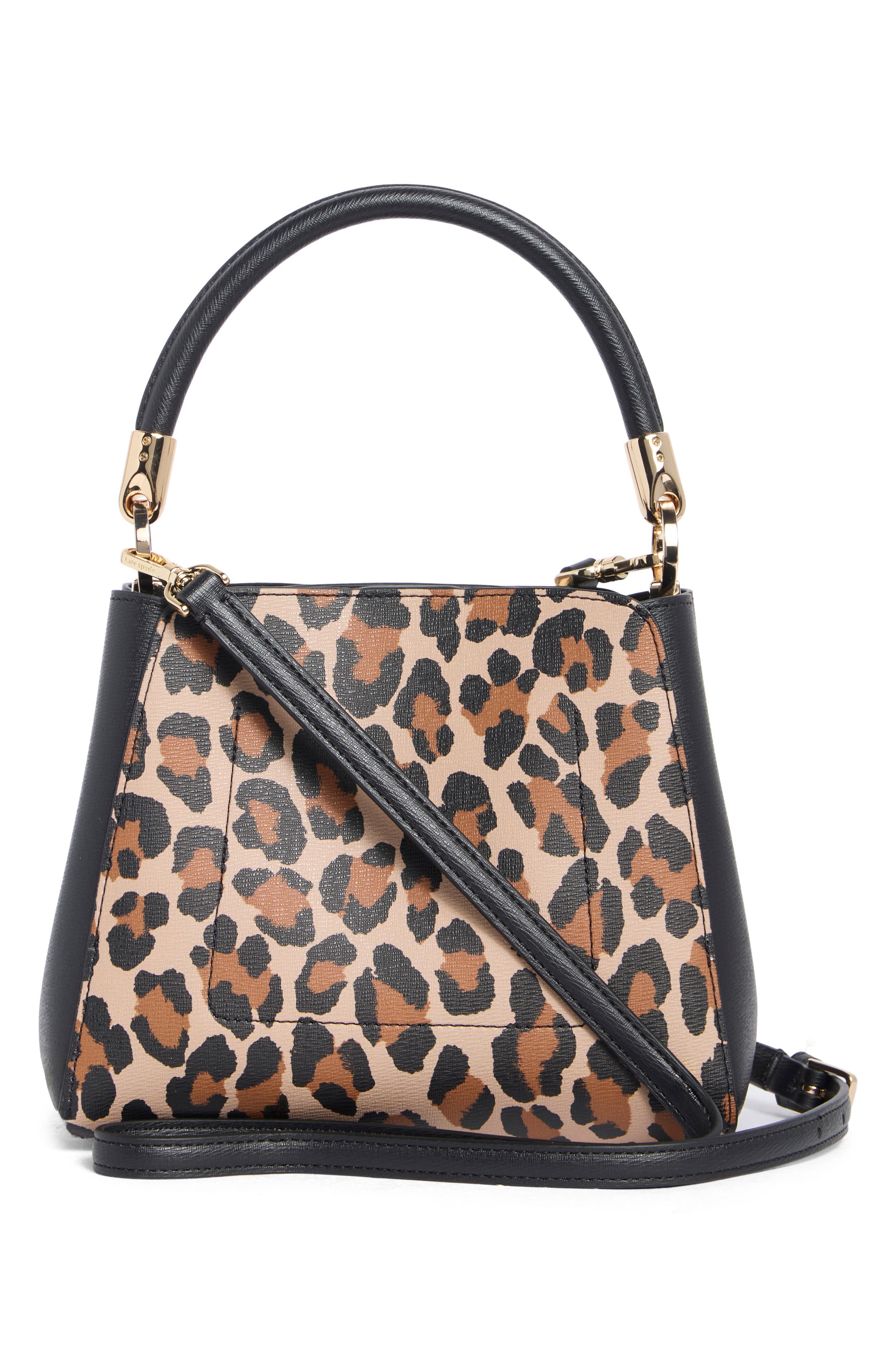 phoebe leopard print shoulder bag, Alternate, color, BROWN MULTI