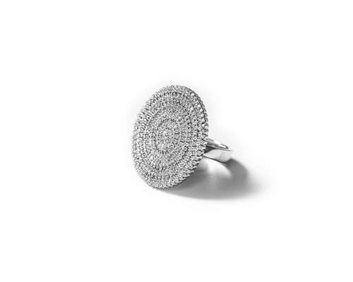 Zarux Eternity Ring With Moissanite Stone In Silver