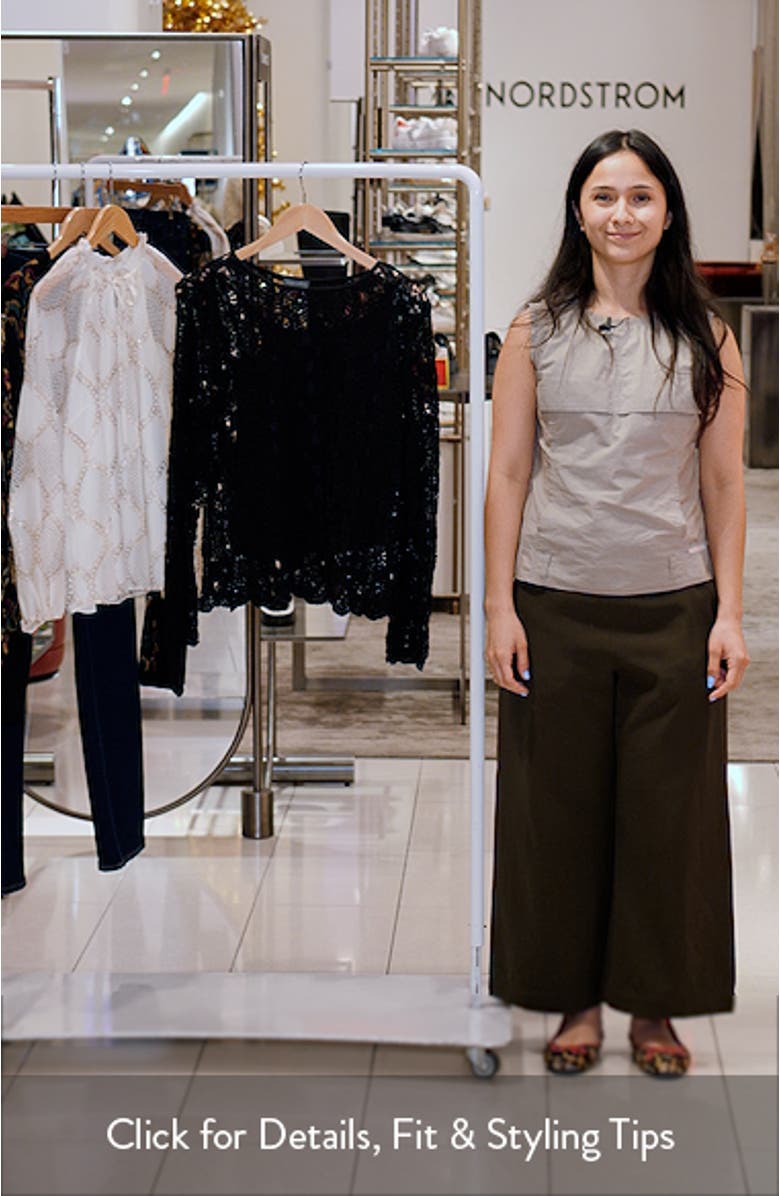 Flare Sleeve Open Stitch Top, sales video thumbnail