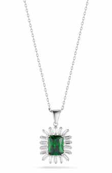 Cubic Zirconia Halo Pendant Necklace